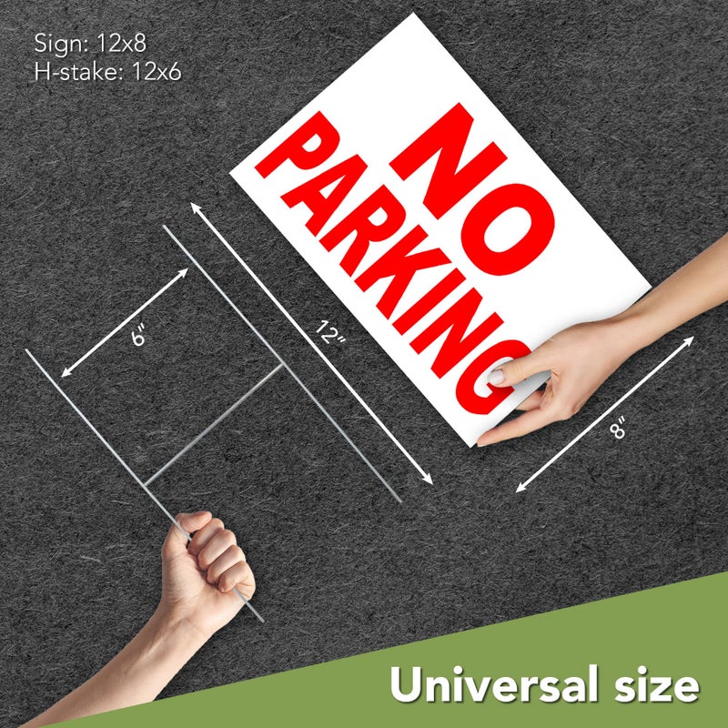 DIMARONGTON 3 PC No Parking Signs with Stakes - 8x12 Coroplast No Parking on Grass Sign - Keep Off Grass Sign - No Parking Signs with Stand - Image 2